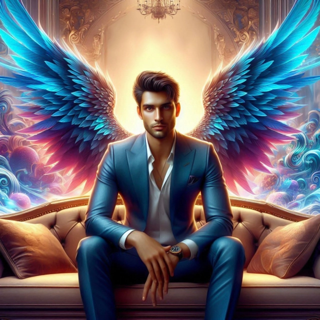Transform Your Face into a Magical Angel with Blue Wings