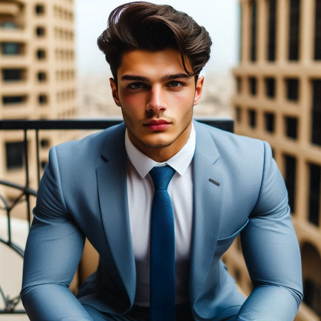 Shine Like a Star: Try Our Face Swap with a Dapper Blue Suit